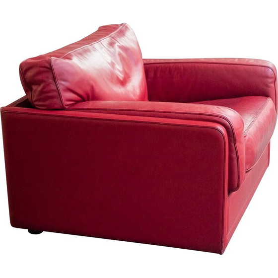 Image 1 of Fauteuil vintage Socrates en cuir rouge pour Poltrona Frau, Italie 1980
