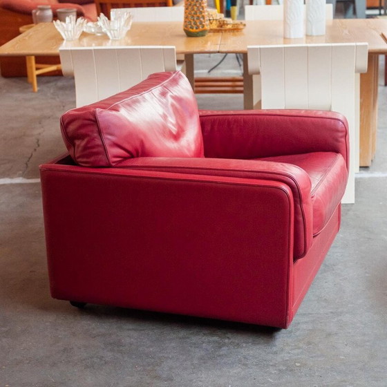 Image 1 of Fauteuil vintage Socrates en cuir rouge pour Poltrona Frau, Italie 1980