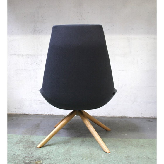 Image 1 of Fauteuil de bureau vintage Dunas XL en bois clair et tissu pour Inclass