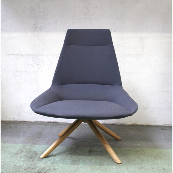 Image 1 of Fauteuil de bureau vintage Dunas XL en bois clair et tissu pour Inclass