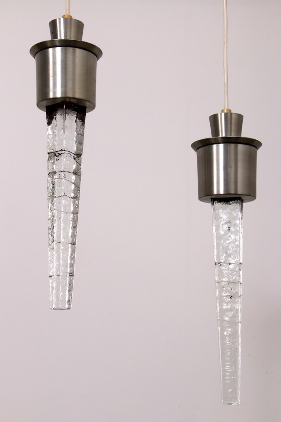 Image 1 of Orrefors "Istapper" Lampes suspendues Suède