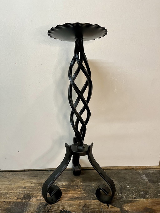 Chandelier vintage en fer forgé de style brutaliste