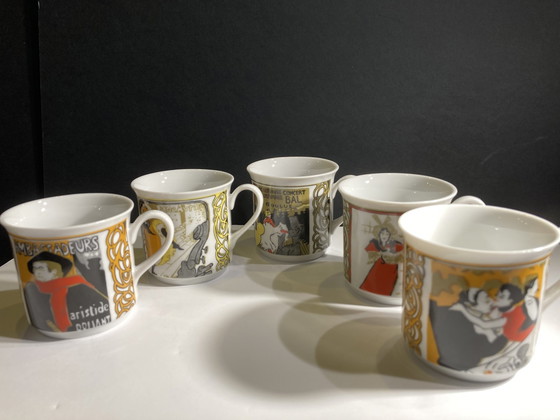 Image 1 of 5x tasses et soucoupes de style Art déco