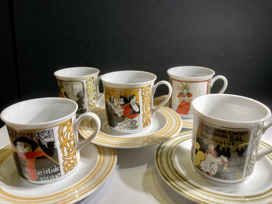 Image 1 of 5x tasses et soucoupes de style Art déco