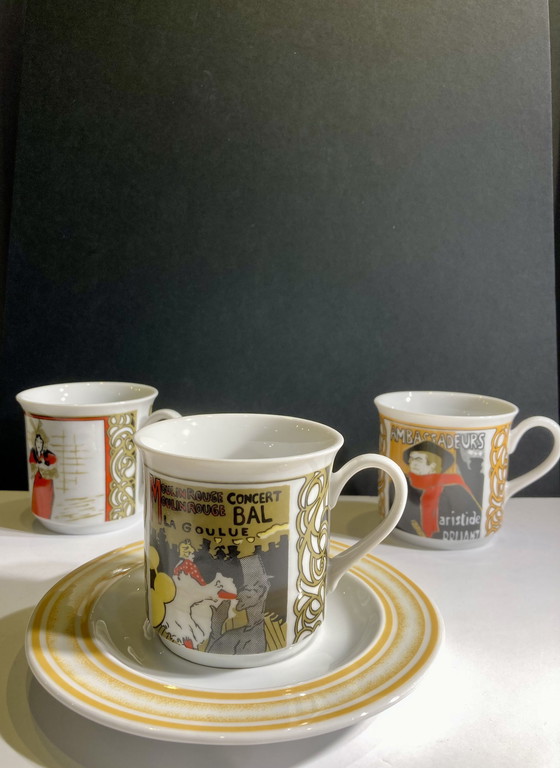 Image 1 of 5x tasses et soucoupes de style Art déco