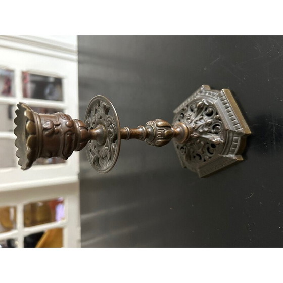 Image 1 of Chandelier vintage en bronze
