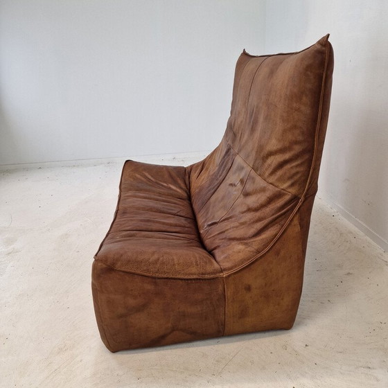 Image 1 of Canapé vintage 2 places "The Rock" en cuir marron par Gerard Van Den Berg pour Montis, 1970