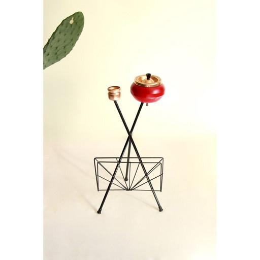 Porte-revues vintage en Mirtillo avec cendrier brillant Italie 1950s