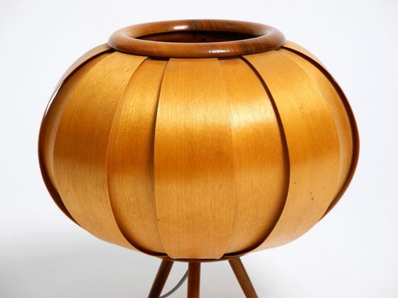 Image 1 of 1960S Czech Wood Veneer Tripod Lamp By Stanislav Kučera For Úluv