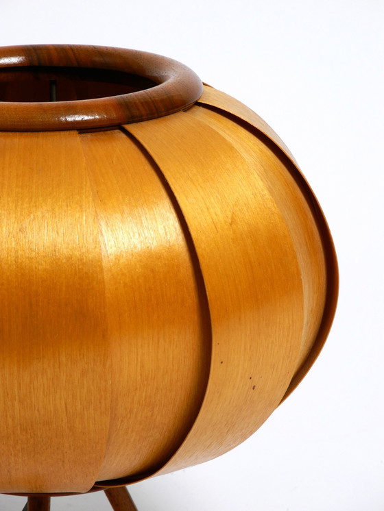 Image 1 of 1960S Czech Wood Veneer Tripod Lamp By Stanislav Kučera For Úluv
