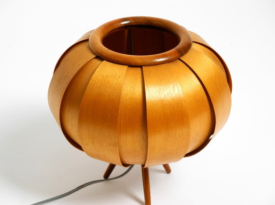 Image 1 of 1960S Czech Wood Veneer Tripod Lamp By Stanislav Kučera For Úluv