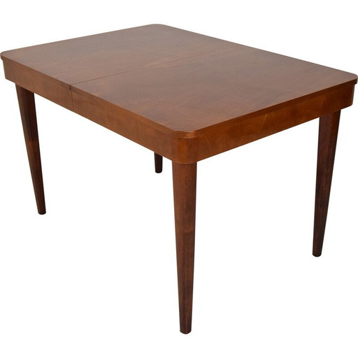 Table de salle à manger extensible Art déco vintage par Jindrich Halabala, Tchécoslovaquie années 1940