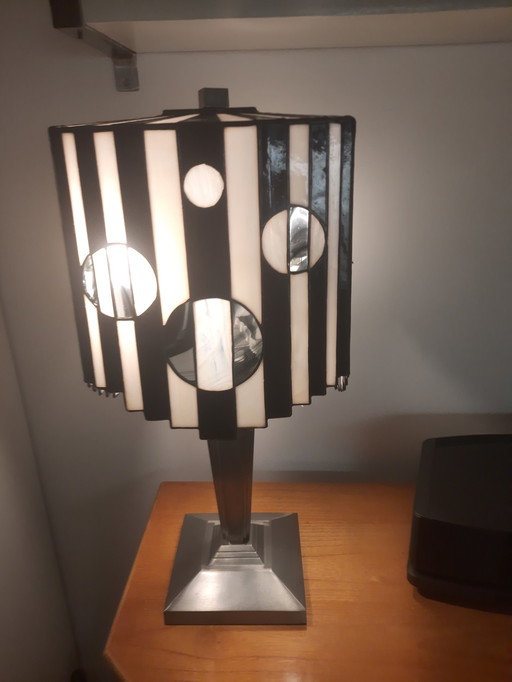 Lampe vintage taffet en verre