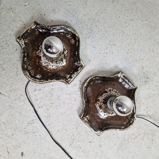 Image 1 of 2 Lampes murales ou de table uniques en céramique d'époque