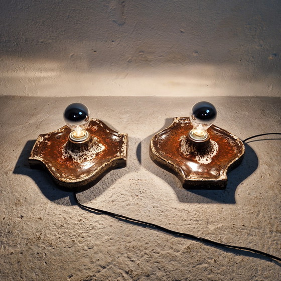 Image 1 of 2 Lampes murales ou de table uniques en céramique d'époque