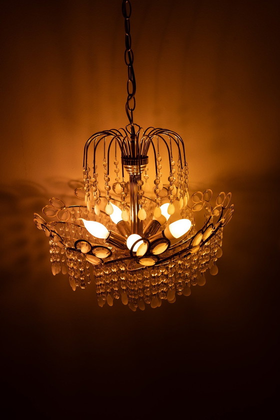 Image 1 of Lustre pendentif italien Vintage Teardrop Chandelier