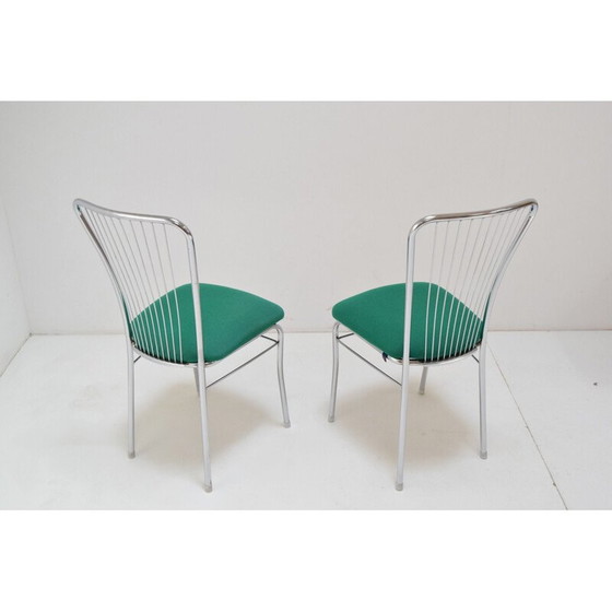 Image 1 of Paire de chaises vintage en chrome et tissu par Nowy Styl, Tchécoslovaquie 1980