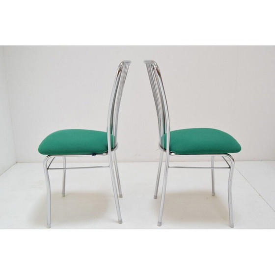 Image 1 of Paire de chaises vintage en chrome et tissu par Nowy Styl, Tchécoslovaquie 1980