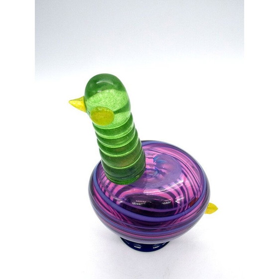 Image 1 of Paire de poules en verre vintage de Luciano Gaspari Salviati, 1970