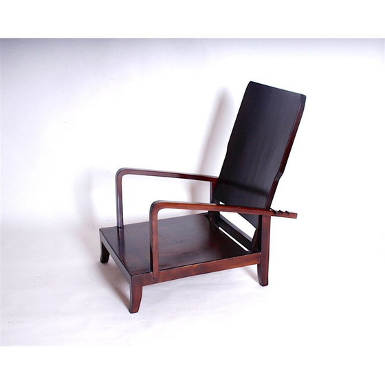 Image 1 of Fauteuil vintage réglable Art Déco avec pouf, années 1930