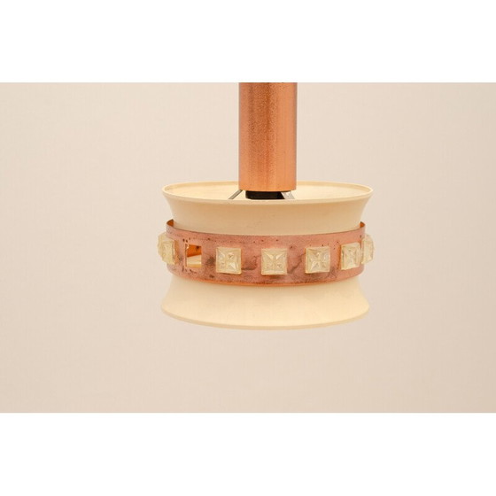 Image 1 of Lampe suspendue vintage en verre taillé et plastique, Tchécoslovaquie 1970