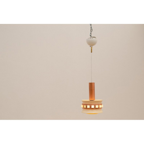 Image 1 of Lampe suspendue vintage en verre taillé et plastique, Tchécoslovaquie 1970