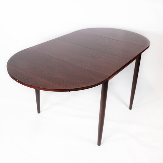 Image 1 of Table de salle à manger vintage en palissandre avec plateaux à rallonge par Arne Vodder, années 1960