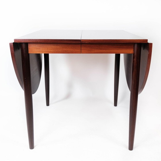 Image 1 of Table de salle à manger vintage en palissandre avec plateaux à rallonge par Arne Vodder, années 1960