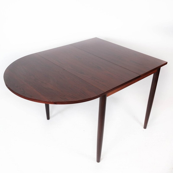 Image 1 of Table de salle à manger vintage en palissandre avec plateaux à rallonge par Arne Vodder, années 1960
