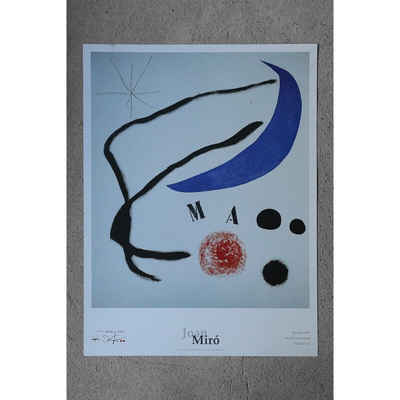 Image 1 of Affiche vintage Poème de Joan Miró, Barcelone 1995