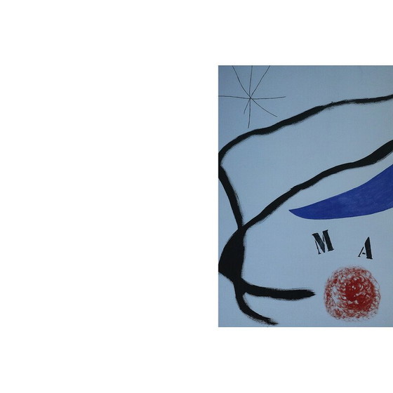 Image 1 of Affiche vintage Poème de Joan Miró, Barcelone 1995