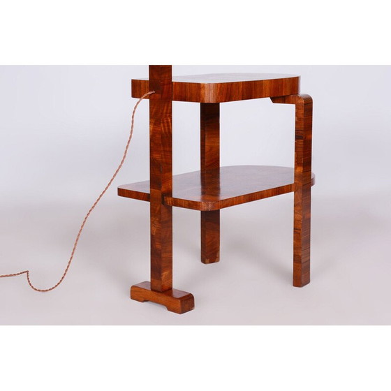 Image 1 of Lampadaire vintage en verre et acier chromé, Tchécoslovaquie 1930