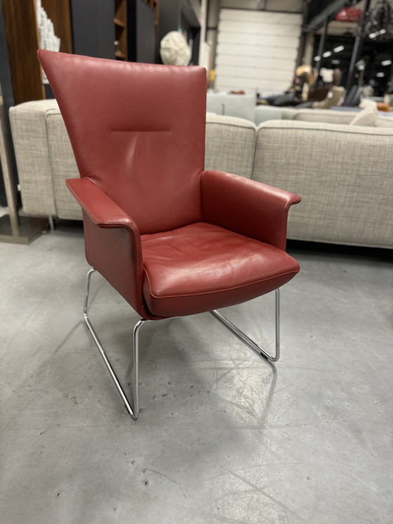 Image 1 of Fauteuil Jori Aida en cuir rouge