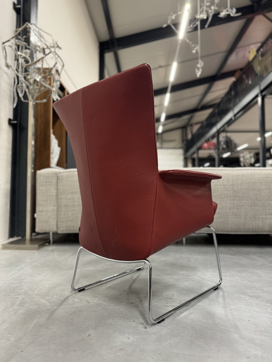 Image 1 of Fauteuil Jori Aida en cuir rouge