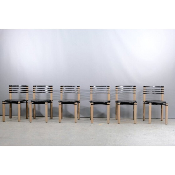 Image 1 of Ensemble de 8 chaises de salle à manger en bois vintage par Kurt Thut pour Dietiker, Suisse 1980