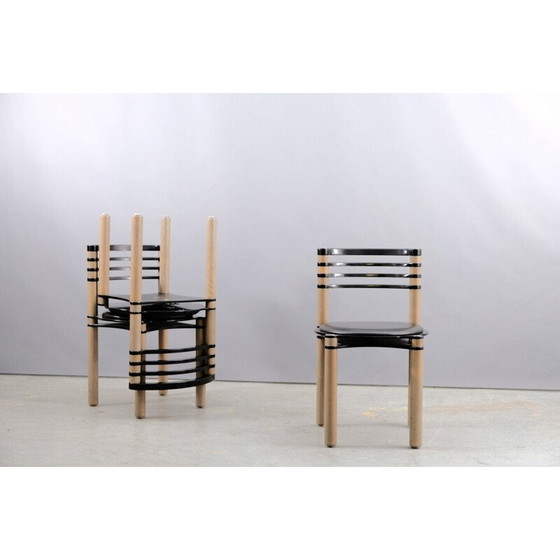 Image 1 of Ensemble de 8 chaises de salle à manger en bois vintage par Kurt Thut pour Dietiker, Suisse 1980