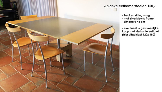 Image 1 of 6 chaises de table à manger Italian Design