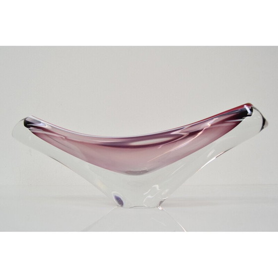 Image 1 of Bol en verre d'art vintage par Josef Hospodka pour Chribska, Tchécoslovaquie 1960
