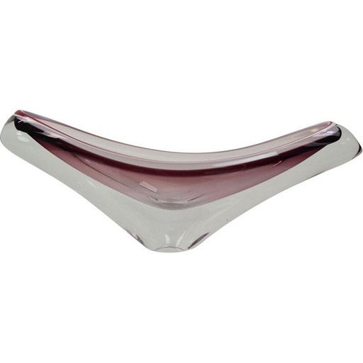 Bol en verre d'art vintage par Josef Hospodka pour Chribska, Tchécoslovaquie 1960