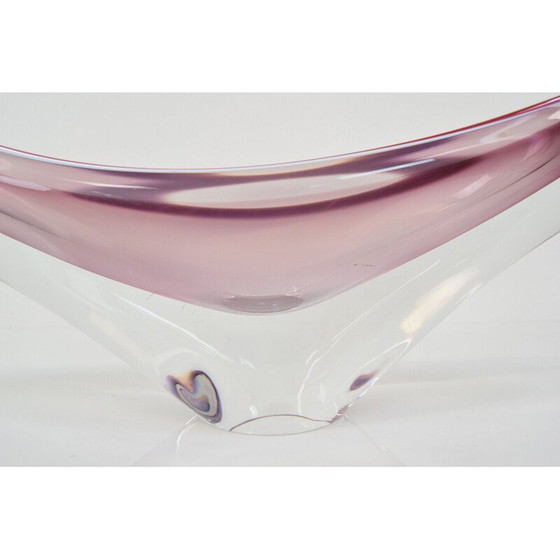 Image 1 of Bol en verre d'art vintage par Josef Hospodka pour Chribska, Tchécoslovaquie 1960