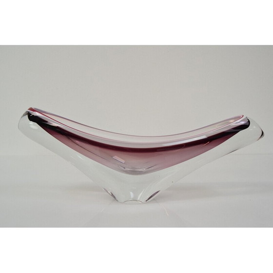 Image 1 of Bol en verre d'art vintage par Josef Hospodka pour Chribska, Tchécoslovaquie 1960