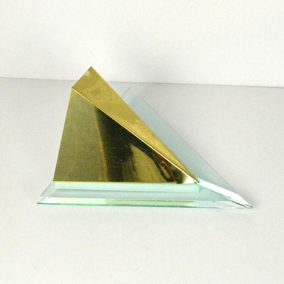 Image 1 of Applique vintage en laiton et acrylique pour Alaska Lux Lighting House Inc, Allemagne années 1980