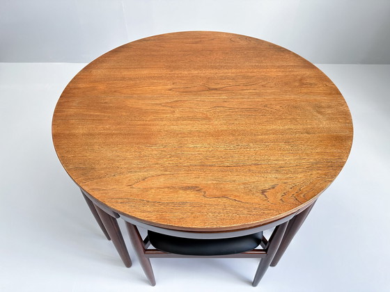 Image 1 of Table et chaises en teck danois Hans Olsen For Frem Røjle "Roundette" pour salle à manger