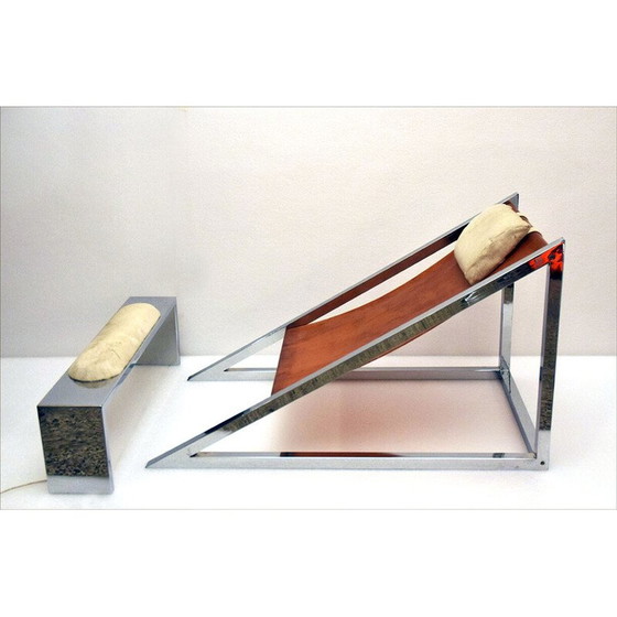 Image 1 of Fauteuil vintage avec ottoman Mies by Archizoom for Poltronova, 1960