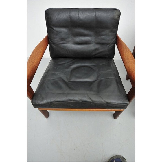 Image 1 of Paire de fauteuils vintage en teck massif, 1950