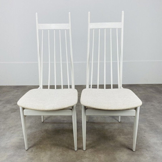 Image 1 of Paire de chaises scandinaves vintage à barreaux blancs, 1960