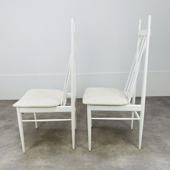 Image 1 of Paire de chaises scandinaves vintage à barreaux blancs, 1960