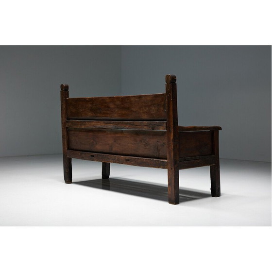 Image 1 of Banc vintage en bois Art Populaire, France