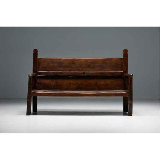 Image 1 of Banc vintage en bois Art Populaire, France