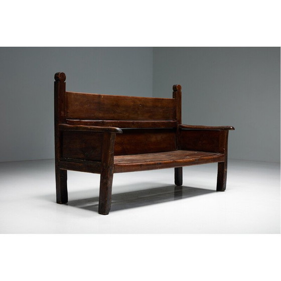 Image 1 of Banc vintage en bois Art Populaire, France